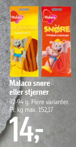 Føtex Malaco snøre eller stjerner tilbud