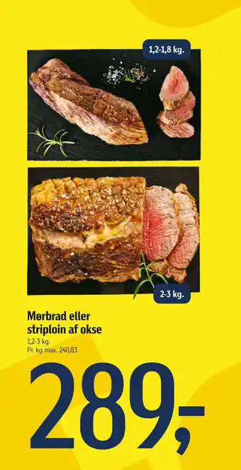 Føtex Mørbrad eller striploin af okse tilbud