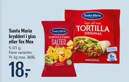 Føtex Santa Maria krydderi i glas eller Tex Mex tilbud