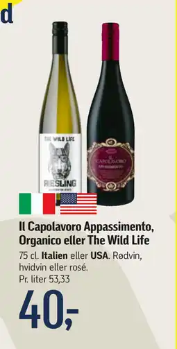 Føtex Il Capolavoro Appassimento, Organico eller The Wild Life tilbud