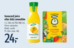 Føtex Innocent juice eller kids smoothie tilbud