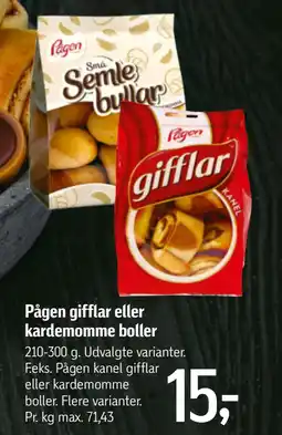 Føtex Pågen gifflar eller kardemomme boller tilbud