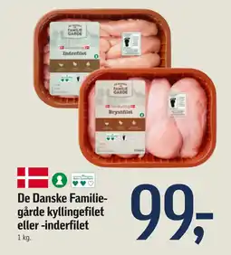 Føtex De Danske Familiegårde kyllingefilet eller -inderfilet tilbud