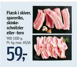 Føtex Flæsk i skiver, spareribs, skinkeschnitzler eller -tern tilbud