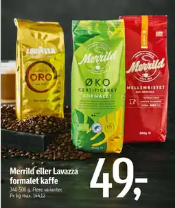 Føtex Merrild eller Lavazza formalet kaffe tilbud