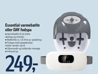 Føtex Essential varmebælte eller DAY fodspa tilbud