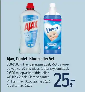 Føtex Ajax, Dunlet, Klorin eller Vel tilbud