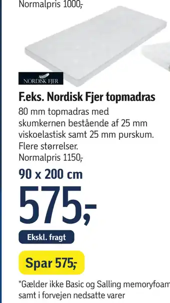 Føtex Nordisk Fjer topmadras tilbud