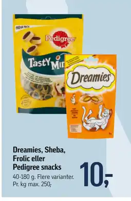 Føtex Dreamies, Sheba, Frolic eller Pedigree snacks tilbud