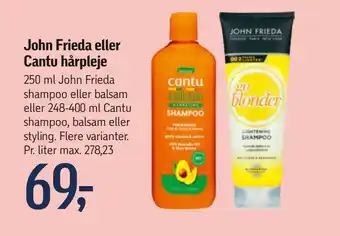 Føtex John Frieda eller Cantu hårpleje tilbud