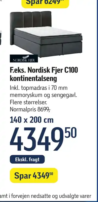 Føtex Nordisk Fjer C100 kontinentalseng tilbud