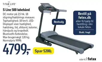 Føtex S Line 500 løbebånd tilbud