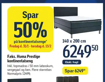 Føtex Huma Prestige kontinentalseng tilbud