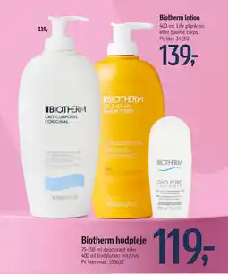 Føtex Biotherm lotion tilbud