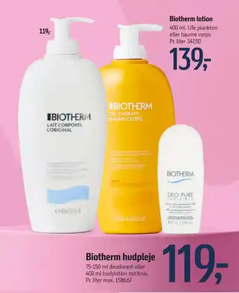 Føtex Biotherm hudpleje tilbud