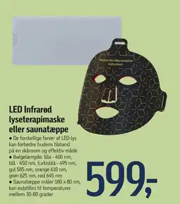 Føtex LED Infrarød lyseterapimaske eller saunatæppe tilbud