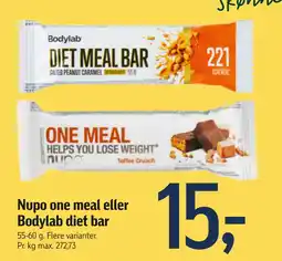 Føtex Nupo one meal eller Bodylab diet bar tilbud