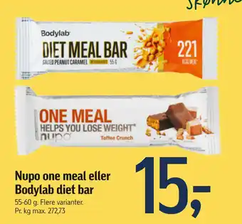 Føtex Nupo one meal eller Bodylab diet bar tilbud