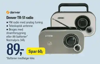 Føtex Denver TR-51 radio tilbud