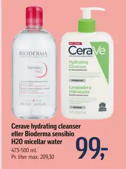 Føtex Cerave hydrating cleanser eller Bioderma sensibio H2O micellar water tilbud