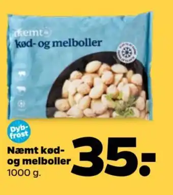 Netto Næmt kød- og melboller. tilbud