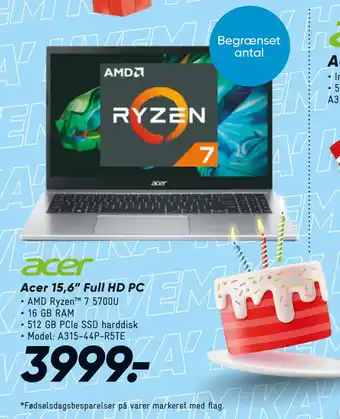 Bilka Acer 15,6” Full HD PC tilbud