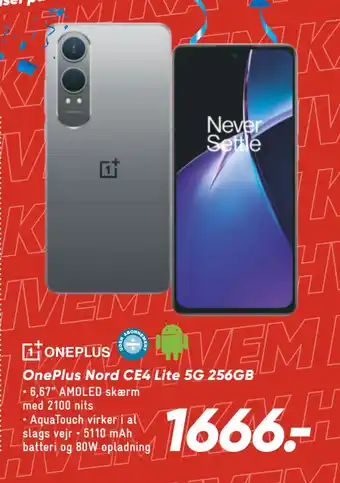 Bilka OnePlus Nord CE4 Lite 5G 256GB tilbud