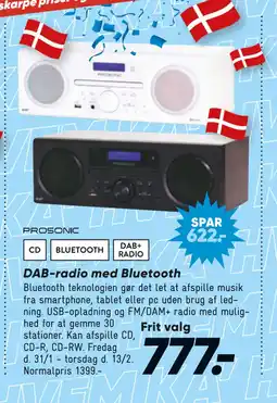 Bilka DAB-radio med Bluetooth tilbud