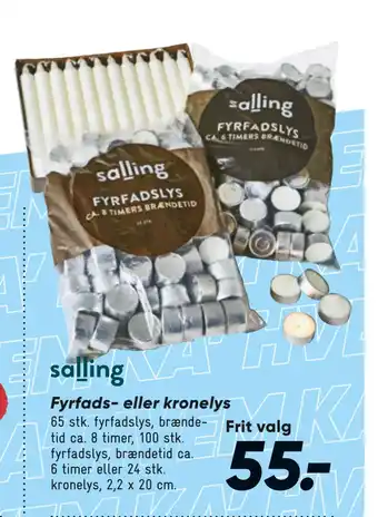 Bilka Fyrfads- eller kronelys tilbud