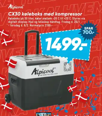 Bilka CX30 køleboks med kompressor tilbud