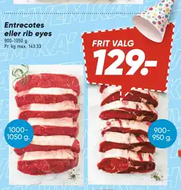 Bilka Entrecotes eller rib eyes tilbud