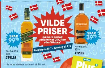 Bilka VILDE PRISER på mere end 60 varianter af Gin, Rom eller Whisky tilbud