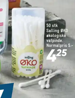 Bilka 50 stk Salling ØKO økologiske vatpinde tilbud