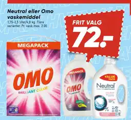 Bilka Neutral eller Omo vaskemiddel tilbud