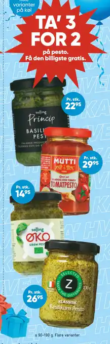 Bilka TA’ 3 FOR 2 på pesto tilbud