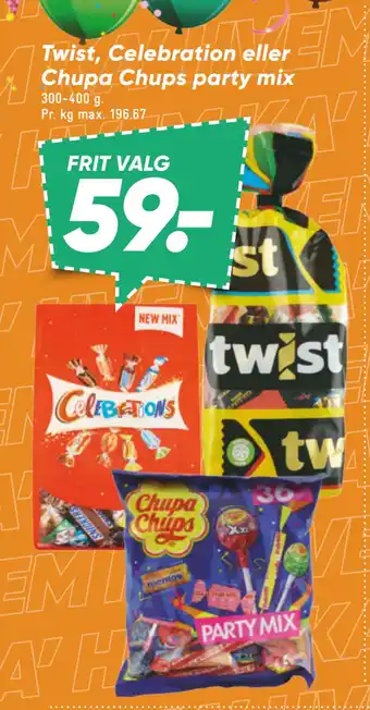 Bilka Twist, Celebration eller Chupa Chups party mix tilbud