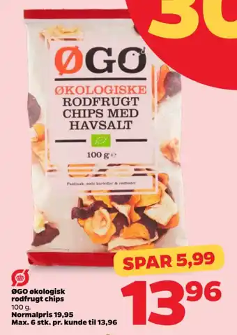 Netto ØGO økologisk rodfrugt chips tilbud