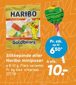 Bilka Slikkepinde eller Haribo miniposer tilbud