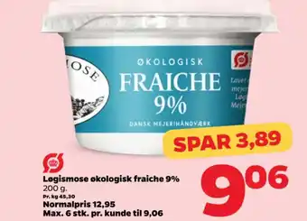 Netto Løgismose økologisk fraiche 9% tilbud