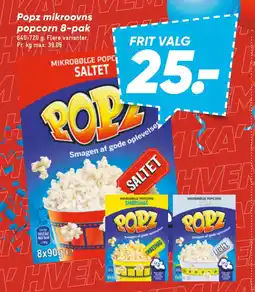 Bilka Popz mikroovns popcorn 8-pak tilbud