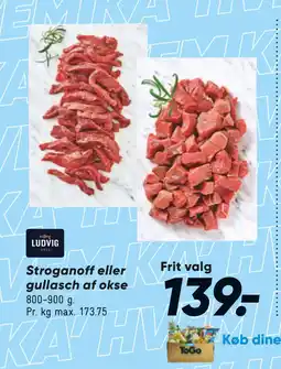 Bilka Stroganoff eller gullasch af okse tilbud