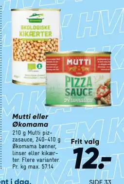 Bilka Mutti eller Økomama tilbud