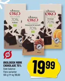 Løvbjerg ØKOLOGISK MØRK CHOKOLADE 70% tilbud