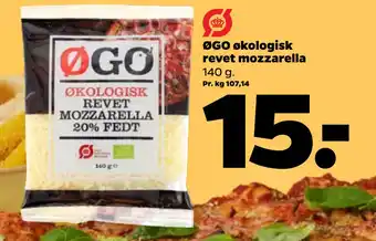 Netto ØGO økologisk revet mozzarella tilbud