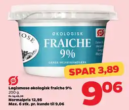 Netto Løgismose økologisk fraiche 9% tilbud