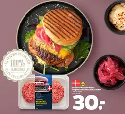 Netto Premieur krogmodnede burgerbøffer af dansk oksekød tilbud