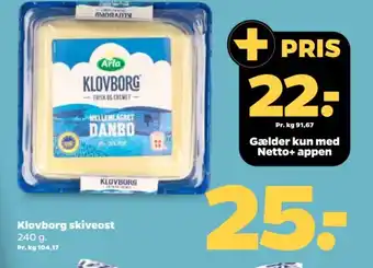 Netto Klovborg skiveost tilbud