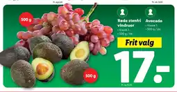 Lidl Røde stenfri vindruer tilbud