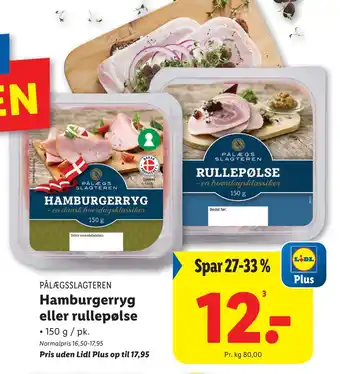 Lidl Hamburgerryg eller rullepølse tilbud