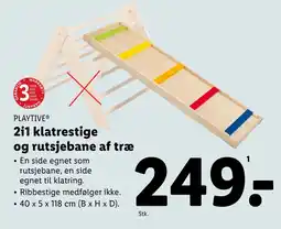 Lidl 2i1 klatrestige og rutsjebane af træ tilbud